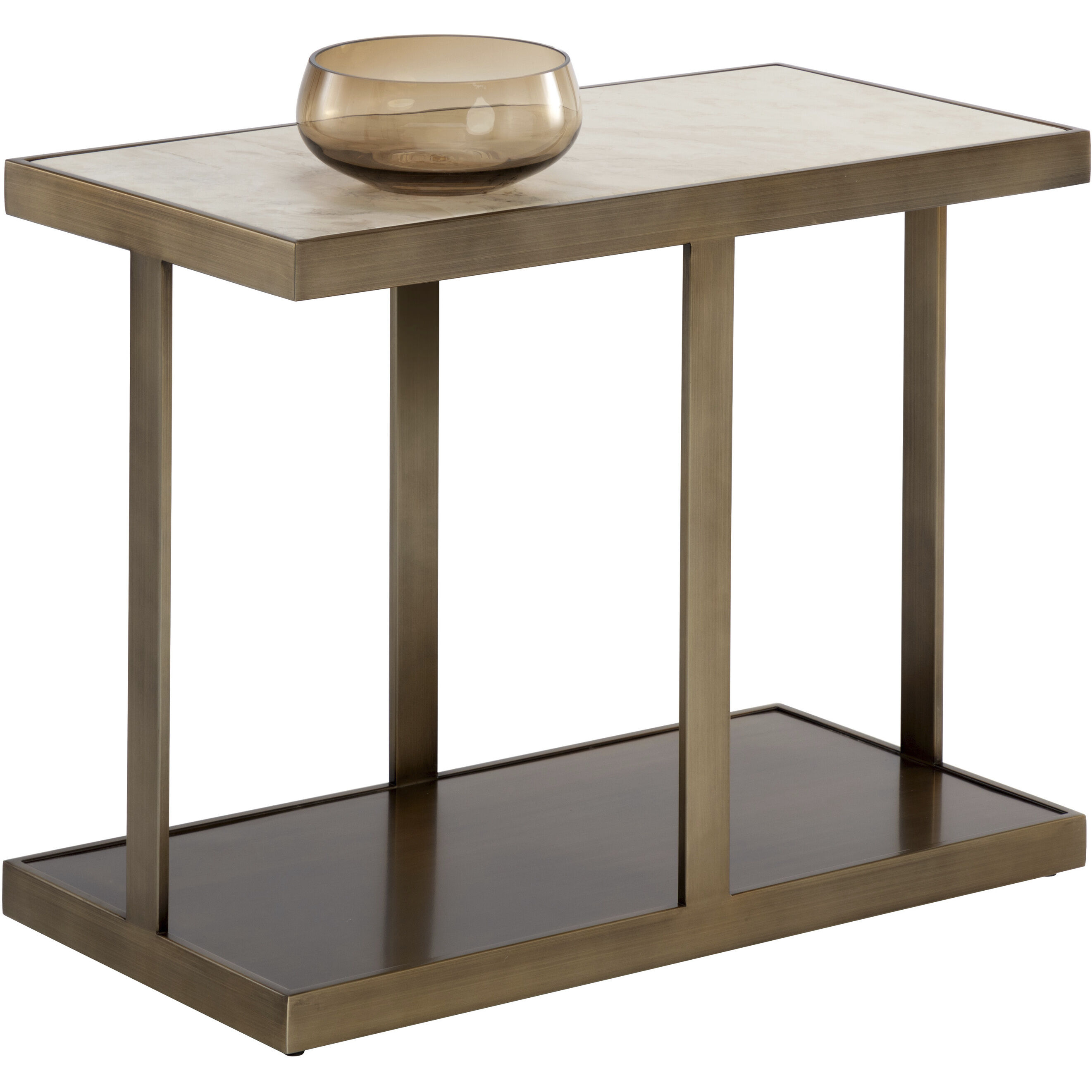 Kamali 28 X 21.75 inch Matte / Antique Gold Side Table